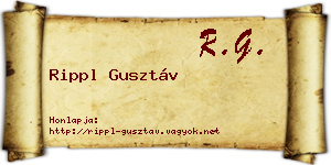 Rippl Gusztáv névjegykártya